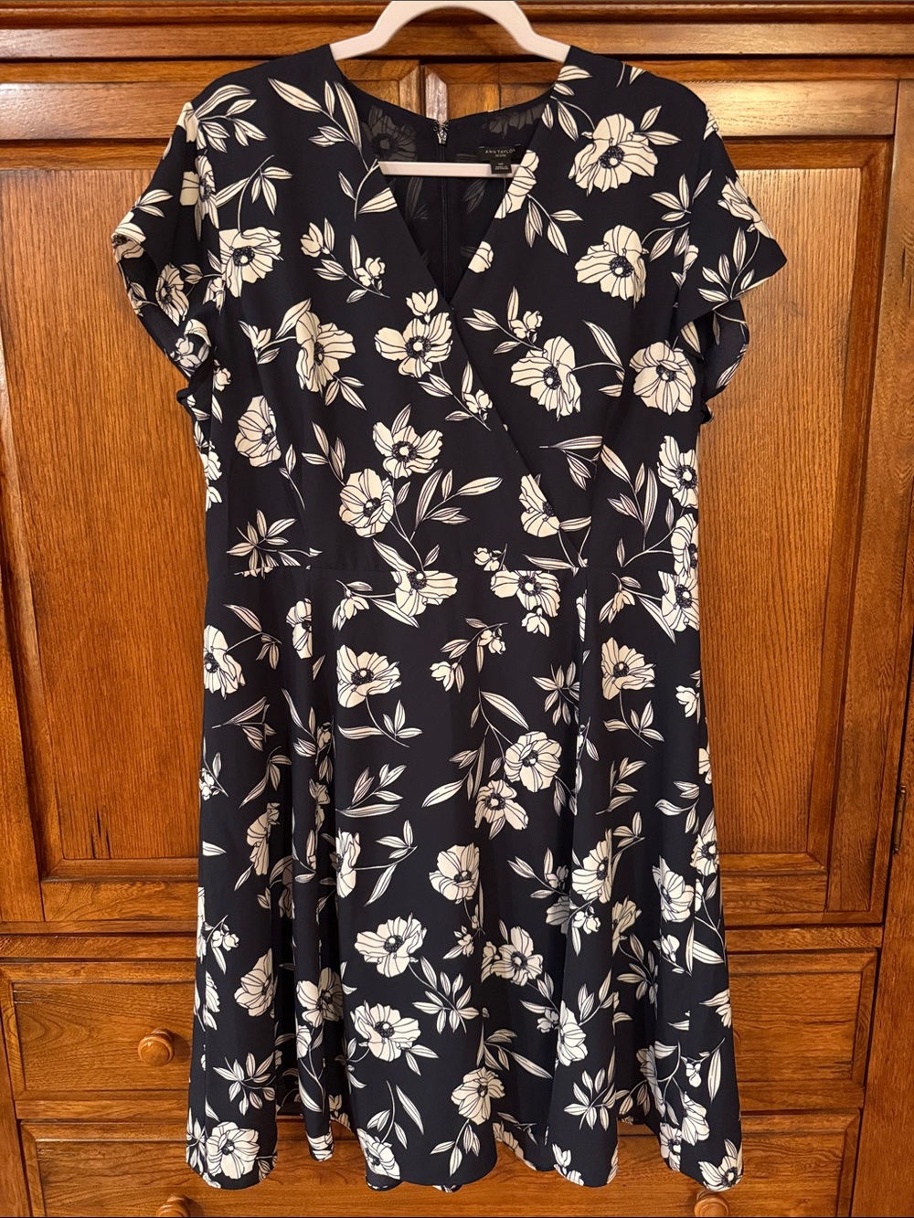 Ann Taylor Floral Faux Wrap Midi Dress